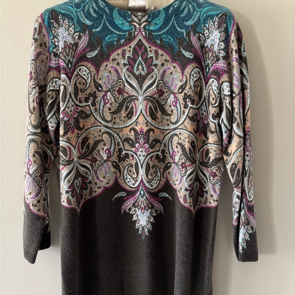 Talbots cashmere sweater size Small  NWOT in beautiful paisley/floral prints.